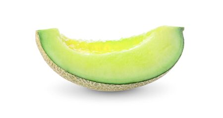 Green melon on white background.の写真素材