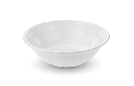 white ceramics bowl isolated on white background.の写真素材