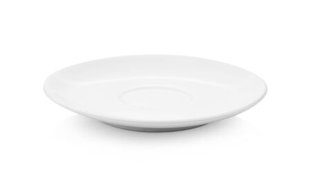 white plate ceramic on white background.の写真素材