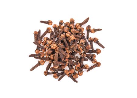dry cloves on white background.の写真素材