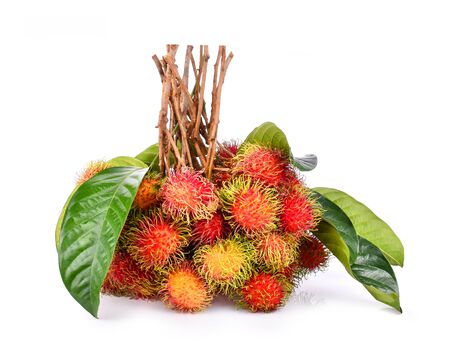 rambutan sweet delicious fruit isolated on white backgroundの写真素材