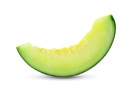 Green melon on white background.の写真素材