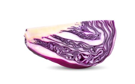 Purple cabbage  on white background.の写真素材