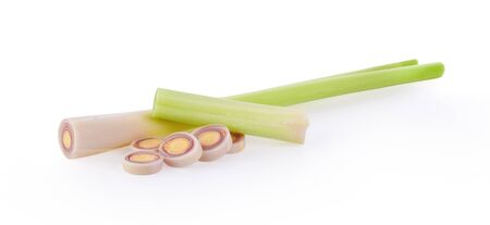lemon grass on white background.の写真素材