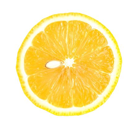 orange slice on a white background.の写真素材
