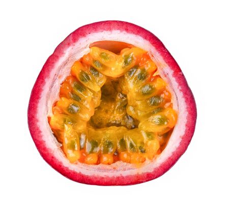 Passion fruit on white background.の写真素材