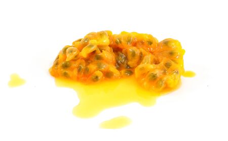 Passion fruit on white background.の写真素材