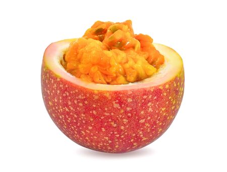 Passion fruit on white background.の写真素材