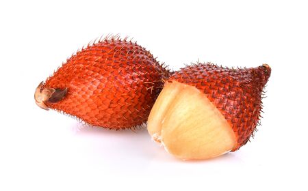 Salak fruit, Salacca zalacca isolated on the white backgroundの写真素材