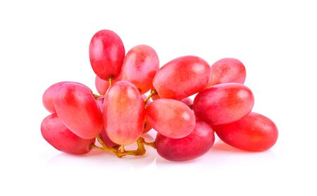 red grapes isolated on white background.の写真素材