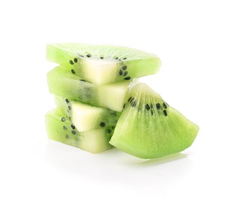 kiwi fruit on white background.の写真素材