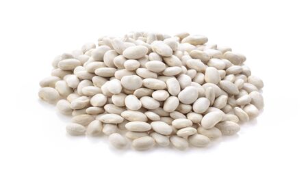 white beans isolated on a white background.の写真素材