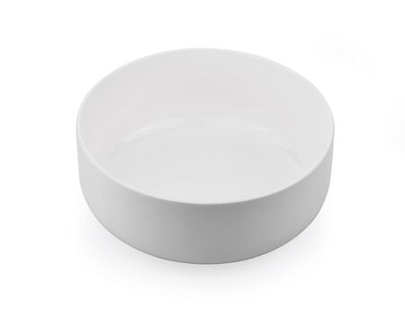 white ceramics bowl isolated on white background.の写真素材