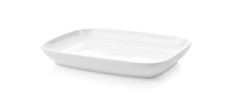 white plate ceramic on white background.の写真素材