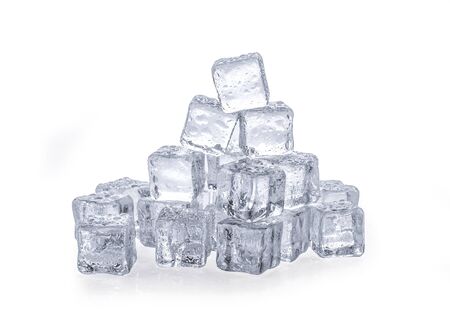 ice cubes on white background.の写真素材