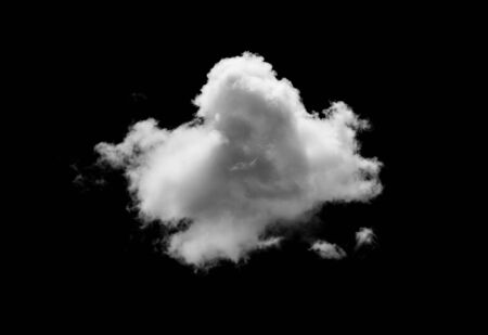 White clouds on black backgroundの写真素材