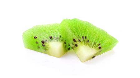 kiwi fruit on white background.の写真素材