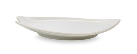 white plate ceramic on white background.の写真素材