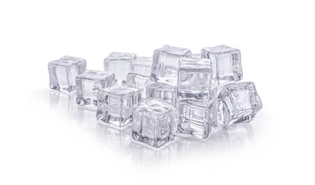 ice cubes on white background.の写真素材