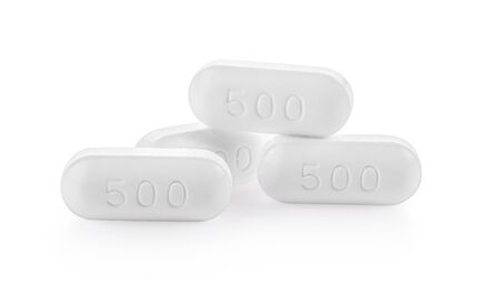 paracetamol drug on white background.の写真素材