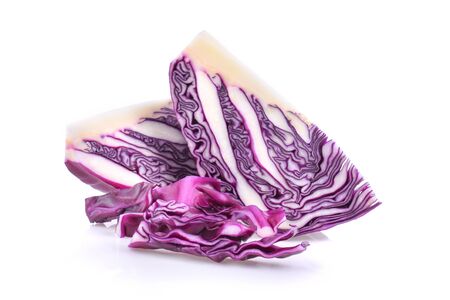Purple cabbage isolated on white background.の写真素材