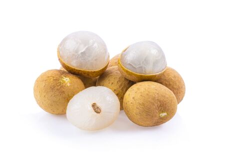 fresh longan on white background.の写真素材
