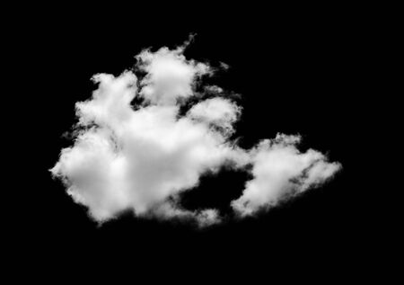 White clouds on black backgroundの写真素材