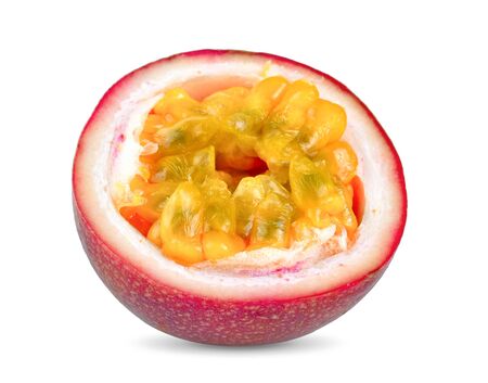 Passion fruit on white background.の写真素材