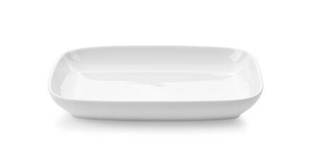 white plate ceramics on white background.の写真素材