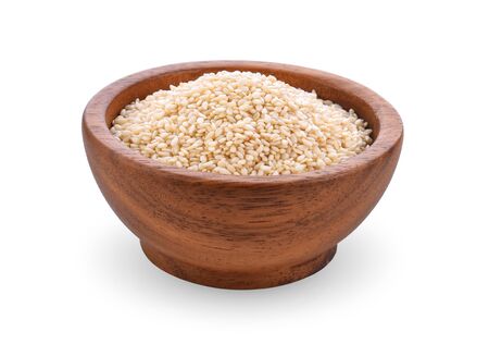 sesame seeds isolated on white background.の写真素材