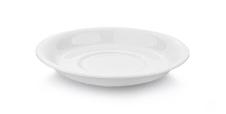 white plate ceramics on white background.の写真素材