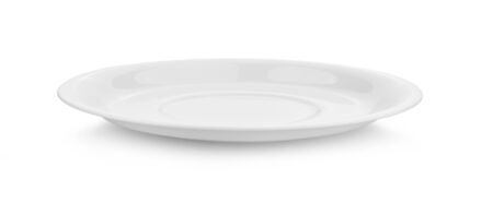 white plate ceramics on white background.の写真素材