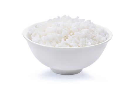 rice bowl on white background.の写真素材