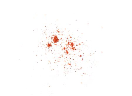 Crushed red chili pepper on white background.の写真素材