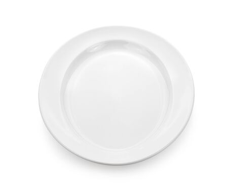 white plate ceramic on white background.の写真素材