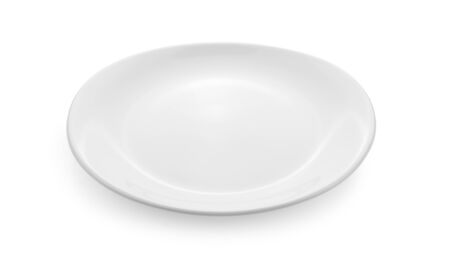 white plate ceramic on white background.の写真素材