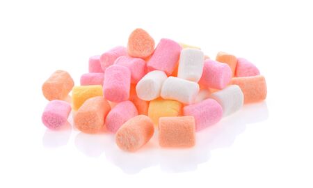 marshmallows sweet on white background.の写真素材