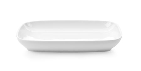 white plate ceramic on white background.の写真素材