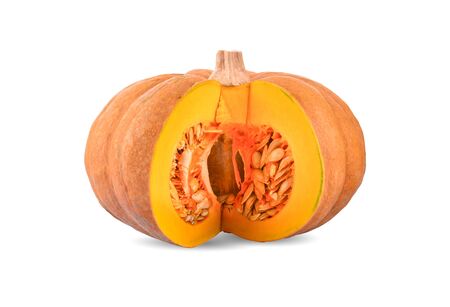 fresh pumpkin on white background.の写真素材