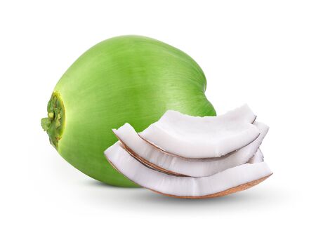Fresh young coconut on white background.の写真素材