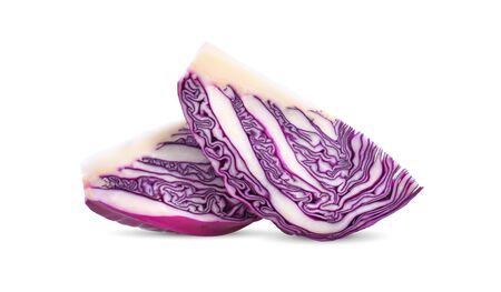Purple cabbage isolated on white background.の写真素材