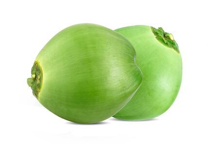 Fresh young coconut on white background.の写真素材