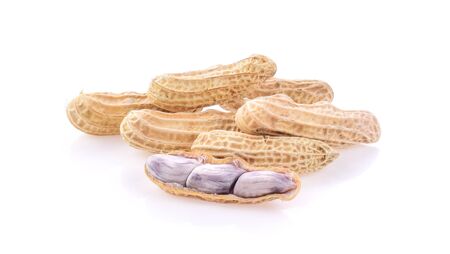boil nut on white background.の写真素材
