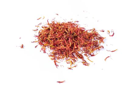 Dried safflower on white background.の写真素材