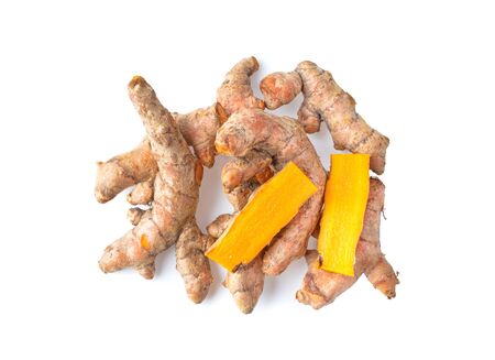 turmeric isolated on white background.の写真素材