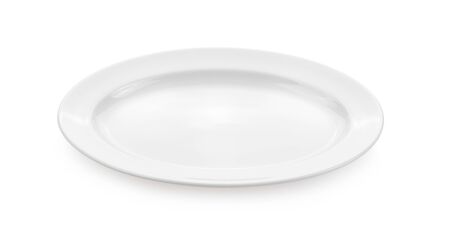 white plate ceramic on white background.の写真素材
