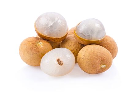 fresh longan on white background.の写真素材