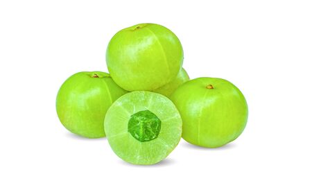 Indian gooseberry isolated on white background.の写真素材