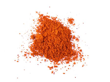 Chili Powder Pile On White Background.の写真素材