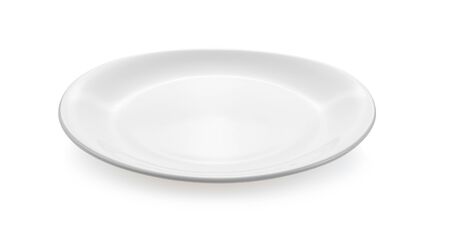 white plate ceramic on white background.の写真素材
